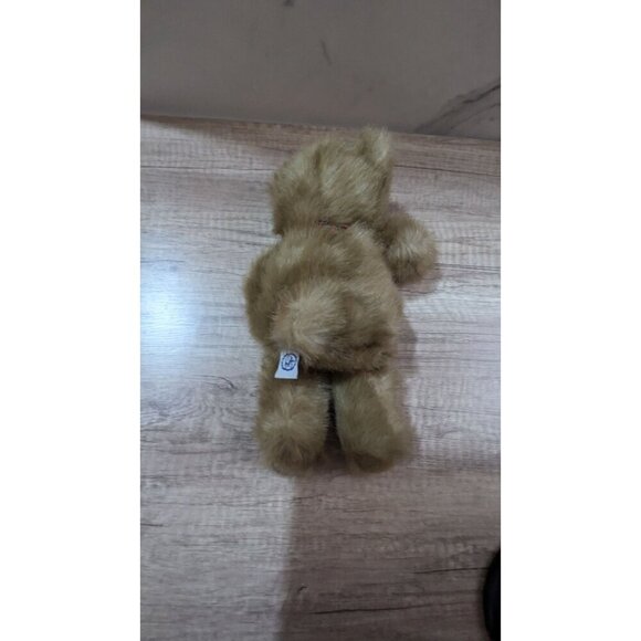 Vintage Jerry Elsner  Plush Teddy Bear With Plaid Bow 12" Stuffed animal toy - Picture 5 of 10